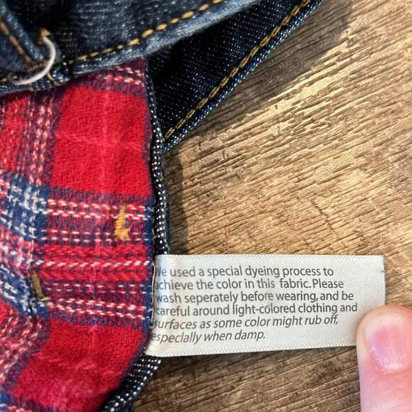 Eddie Bauer Relaxed Boyfriend Mid-Rise Straight Flannel Lined Plaid Jean Size 18 - Picture 8 of 9